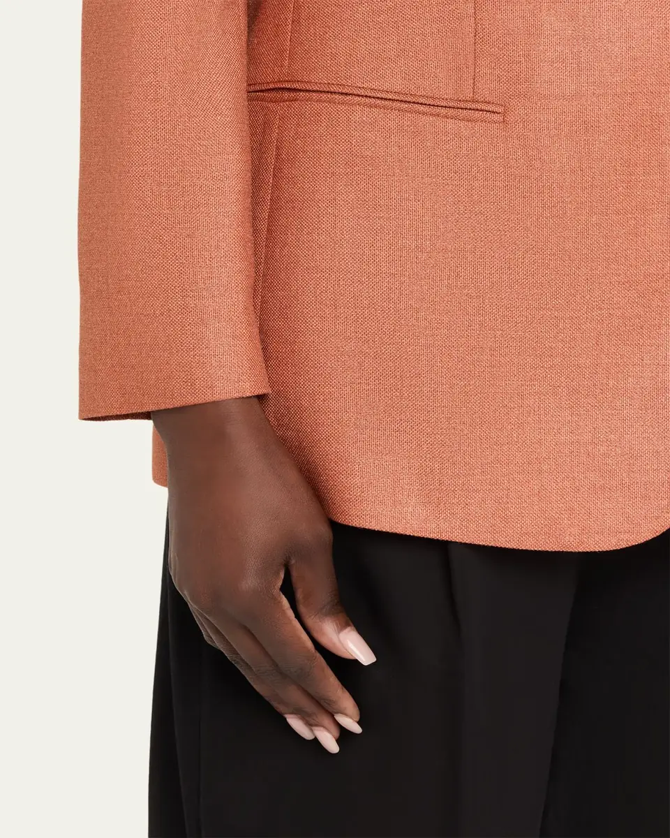Giorgio Armani Silk-Wool Single-Breasted Blazer Jacket | Thumbnail 5 Giorgio Armani Silk-Wool Single-Breasted Blazer Jacket | Thumbnail 5