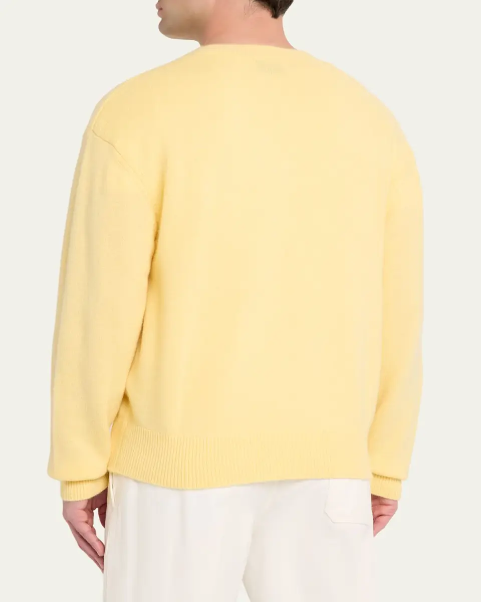 OFFICINE GÉNÉRALE Men's V-Neck Wool Sweater | Thumbnail 3 OFFICINE GÉNÉRALE Men's V-Neck Wool Sweater | Thumbnail 3
