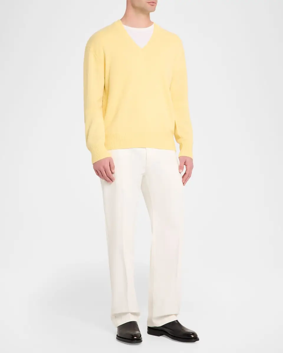 OFFICINE GÉNÉRALE Men's V-Neck Wool Sweater | Thumbnail 6 OFFICINE GÉNÉRALE Men's V-Neck Wool Sweater | Thumbnail 6