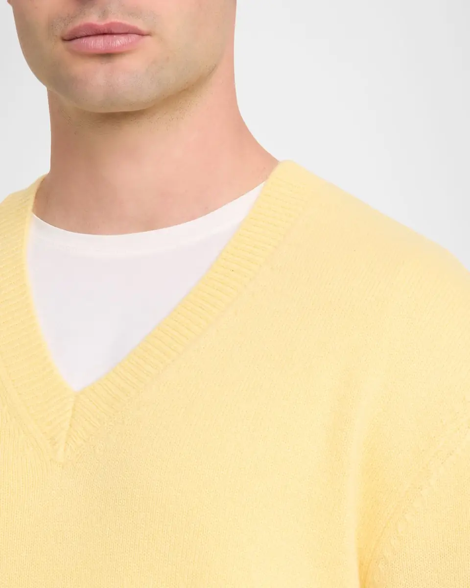 OFFICINE GÉNÉRALE Men's V-Neck Wool Sweater | Thumbnail 9 OFFICINE GÉNÉRALE Men's V-Neck Wool Sweater | Thumbnail 9