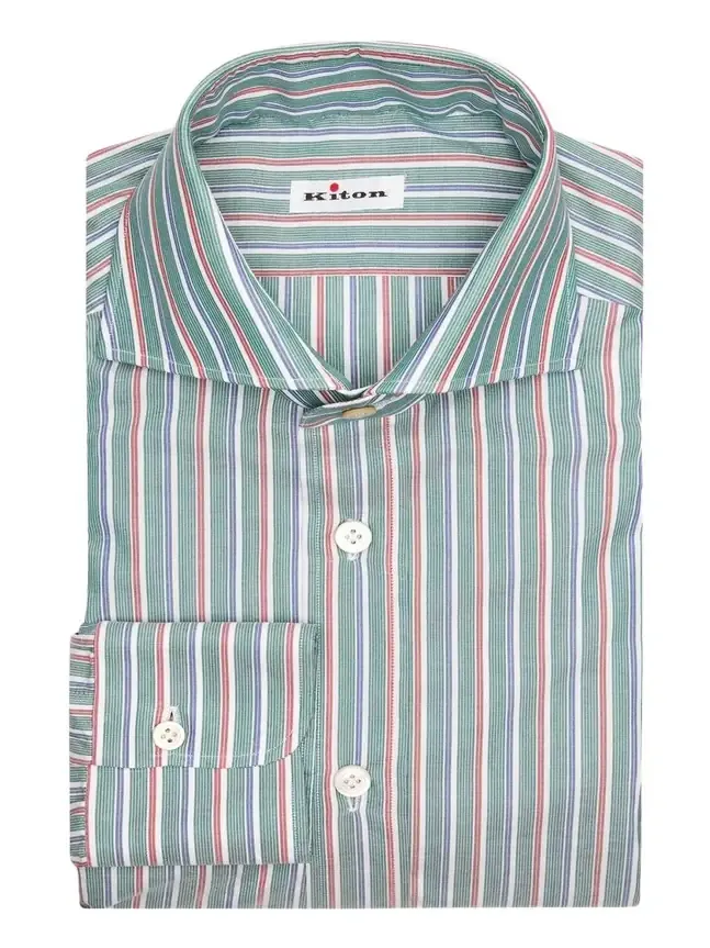 Men's Variegated Stripe Cotton Dress Shirt Men's Variegated Stripe Cotton Dress Shirt
