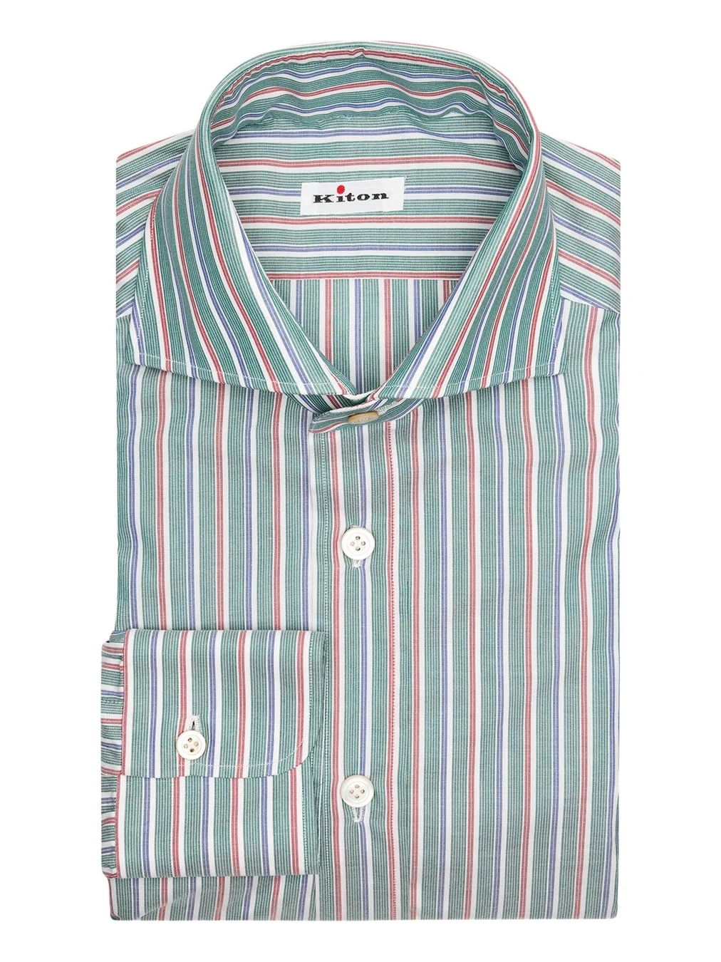 Kiton Men's Variegated Stripe Cotton Dress Shirt