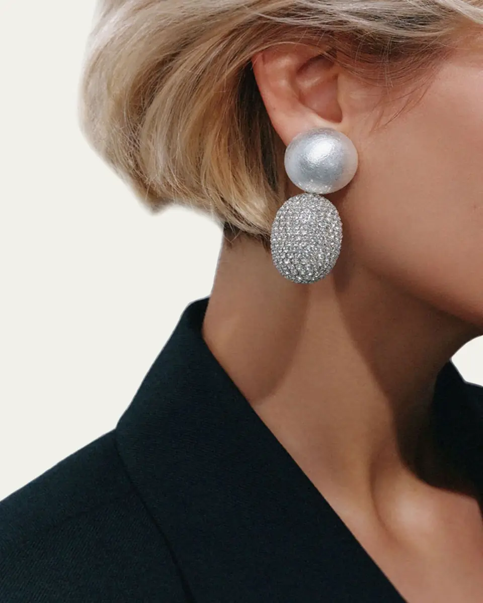 Saulé Selena Clip-On Earrings in Lunar Glow | Thumbnail 3 Saulé Selena Clip-On Earrings in Lunar Glow | Thumbnail 3