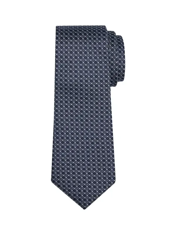 Men's Micro-Geometric Circle Silk Tie