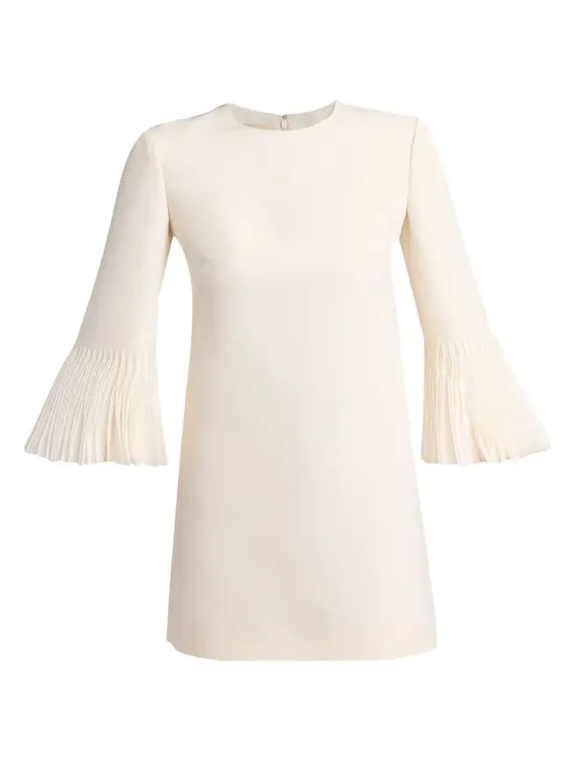 Embroidered Bell-Sleeve Mini Dress