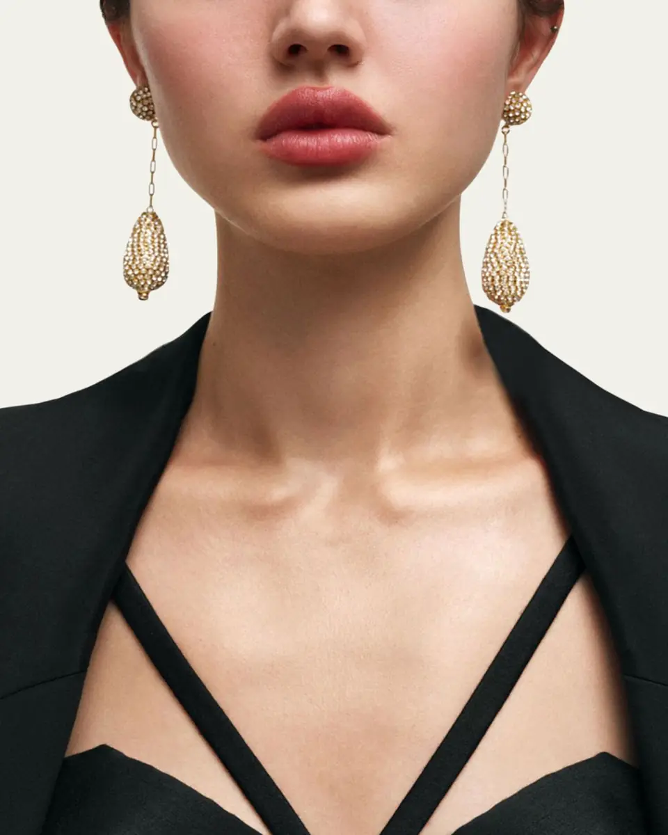 Saulé Marcelle Short Drop Earrings in GOLD | Thumbnail 2