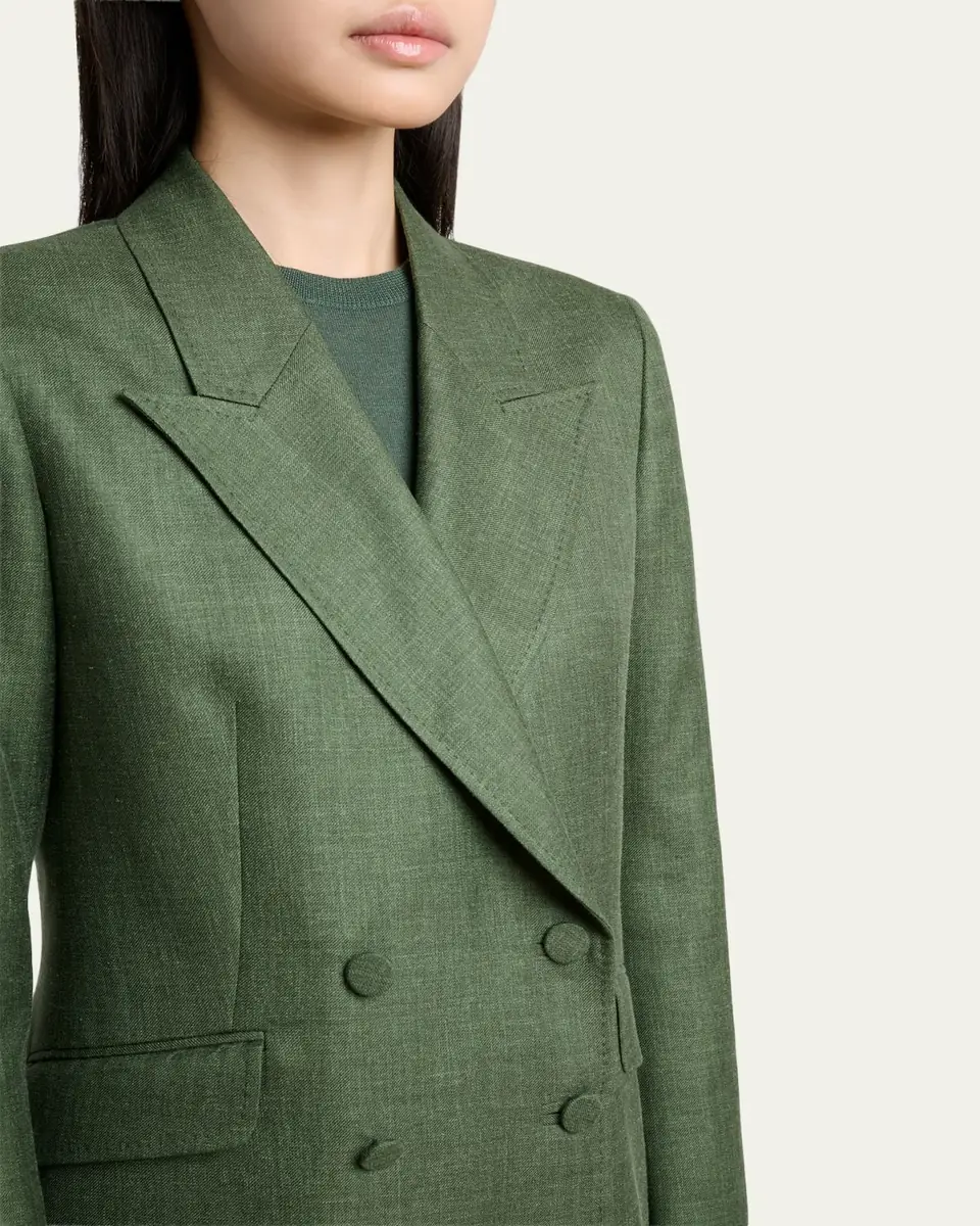Gabriela Hearst Angela Double-Breasted Wool-Linen Blazer Jacket | Thumbnail 5 Gabriela Hearst Angela Double-Breasted Wool-Linen Blazer Jacket | Thumbnail 5
