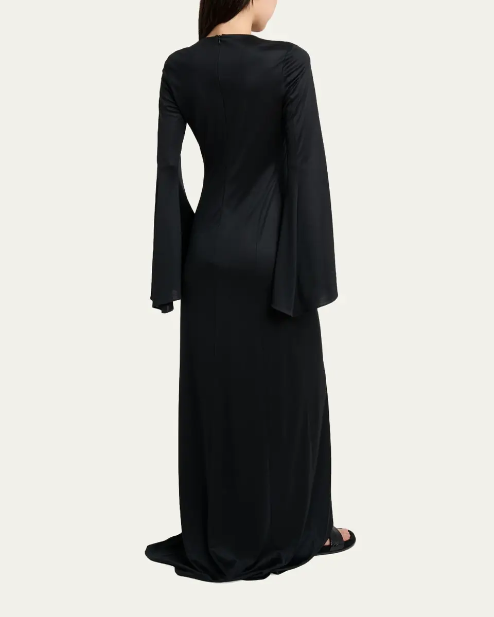 Gabriela Hearst Imara Silk Bell-Sleeve Maxi Dress | Thumbnail 3