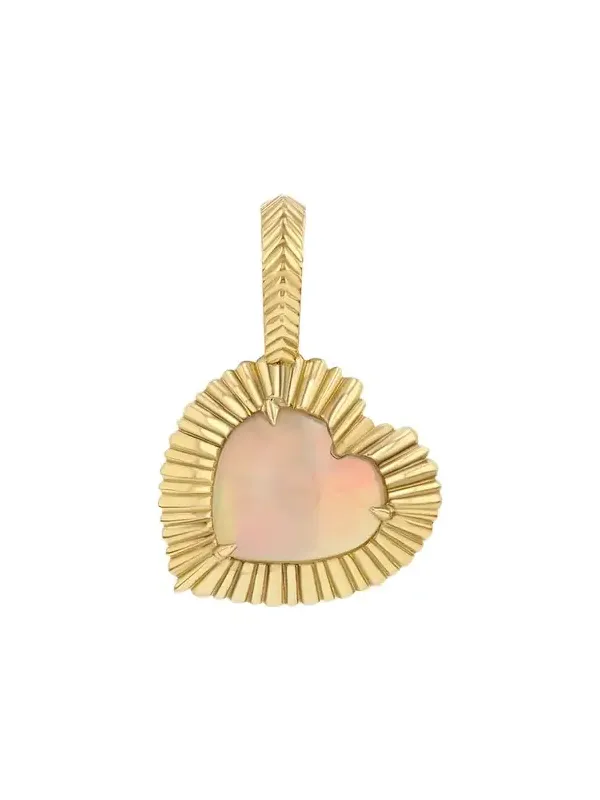 Lizzie Mandler Fine Jewelry Opal Heart Fluted Charm