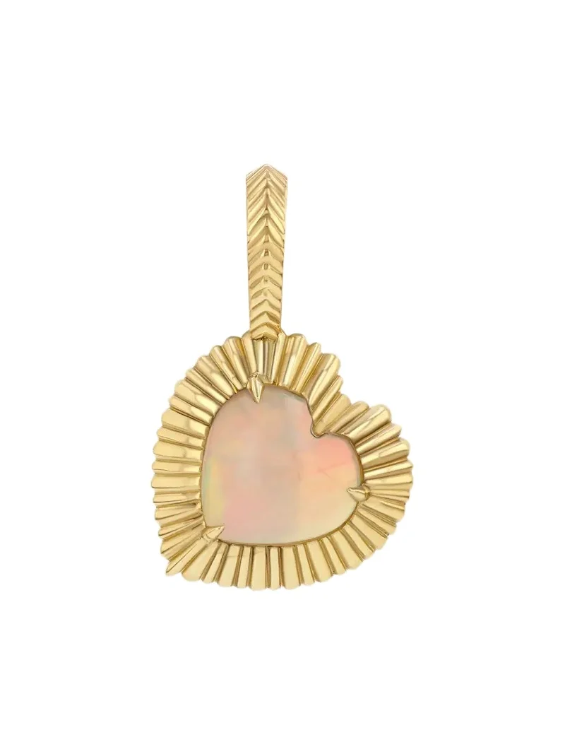 Lizzie Mandler Fine Jewelry Opal Heart Fluted Charm