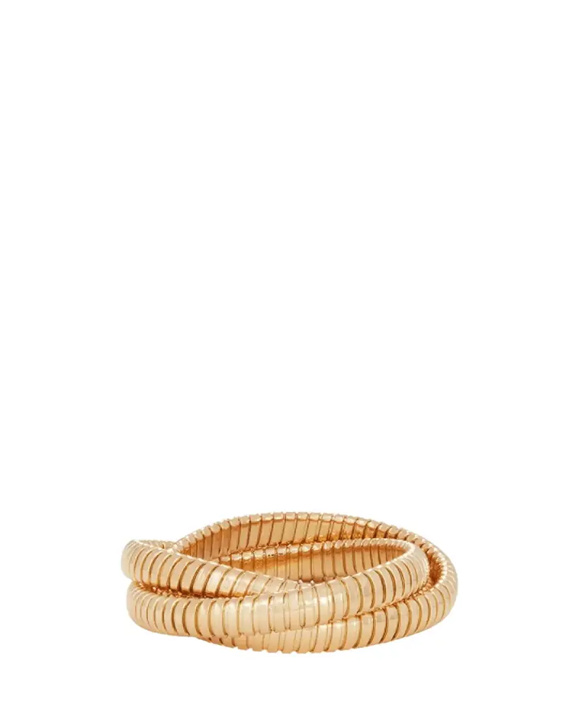 18K Yellow Gold 3 Band 9mm Rolling Bracelet 18K Yellow Gold 3 Band 9mm Rolling Bracelet
