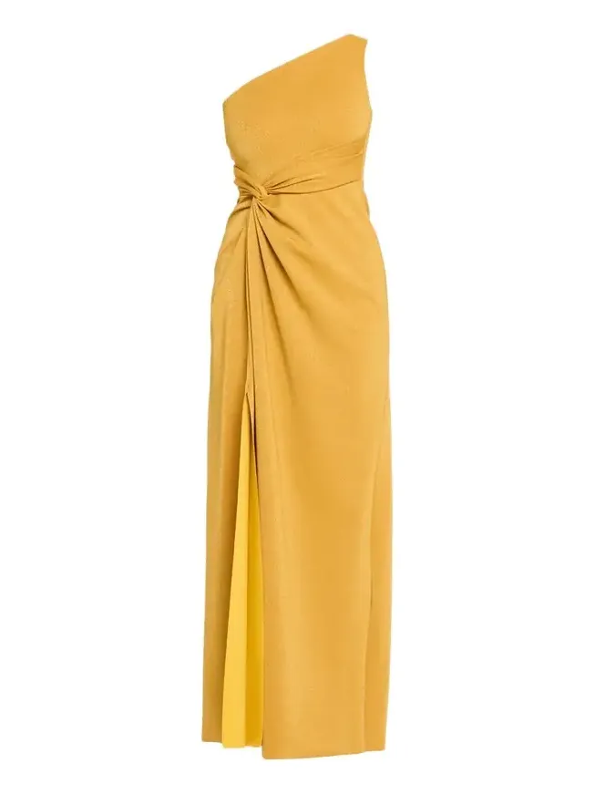 Otsu One-Shoulder Shimmer Jersey Gown