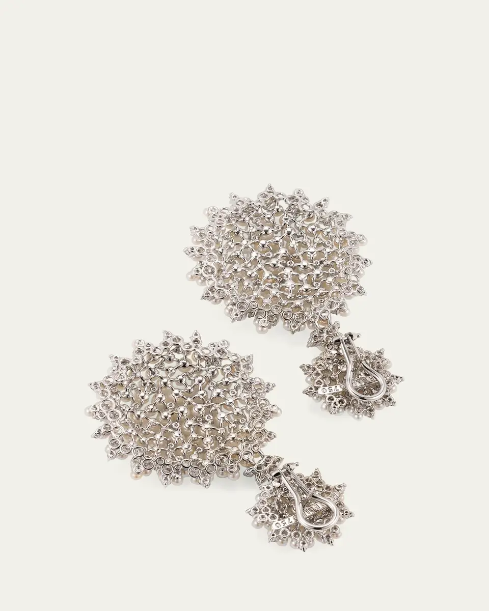 Paul Morelli Lagrange 18K Large Pearl & Diamond Double-Dangle Earrings | Thumbnail 4