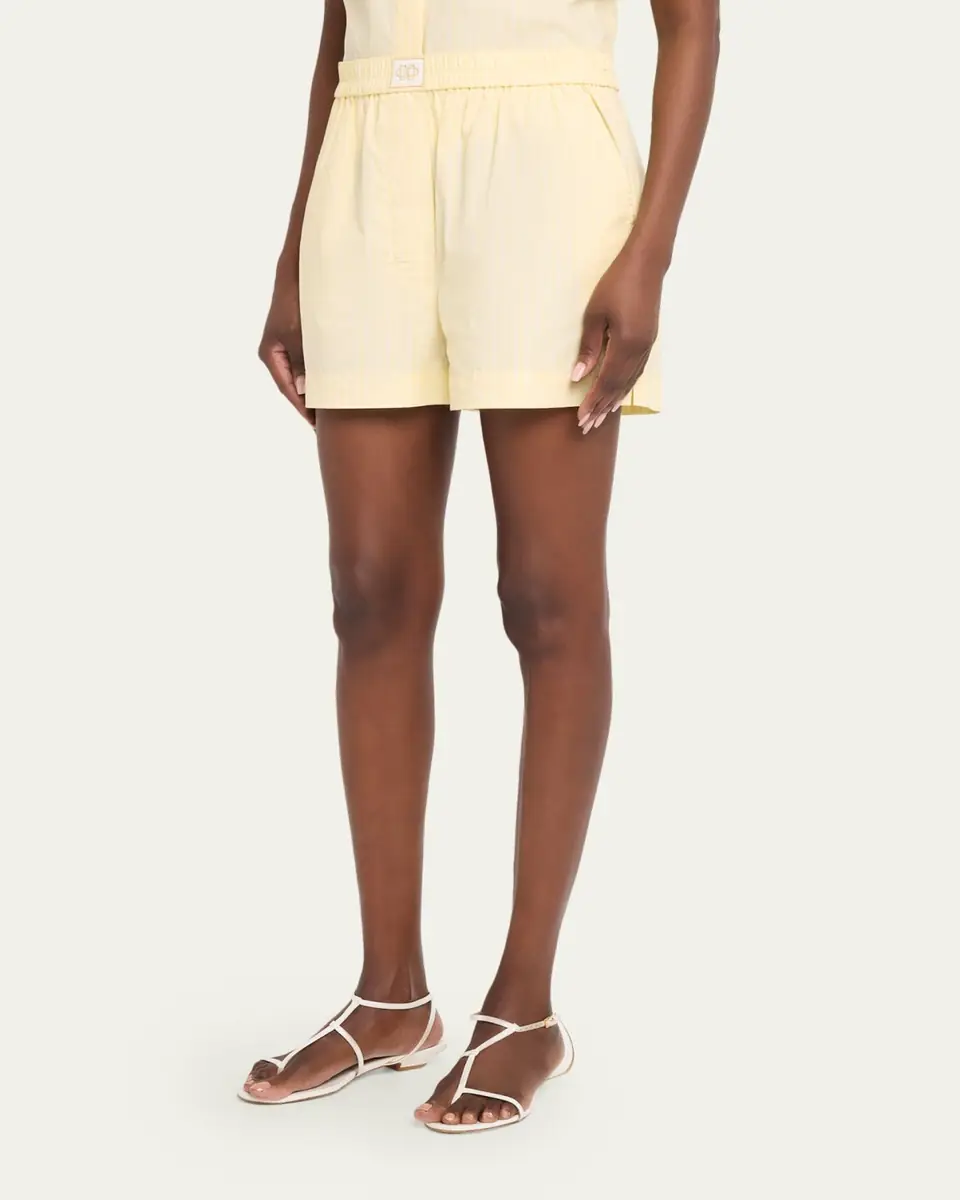 Simkhai Sarah Stripe Cotton Boxer Shorts | Thumbnail 4