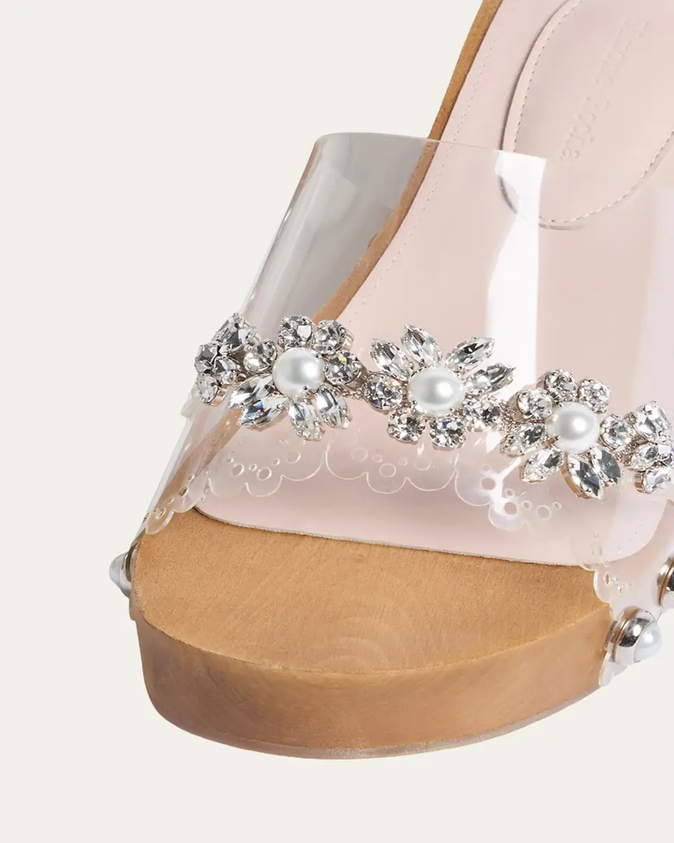 Simone Rocha Embellished Scalloped Wooden Clogs | Thumbnail 2 Simone Rocha Embellished Scalloped Wooden Clogs | Thumbnail 2