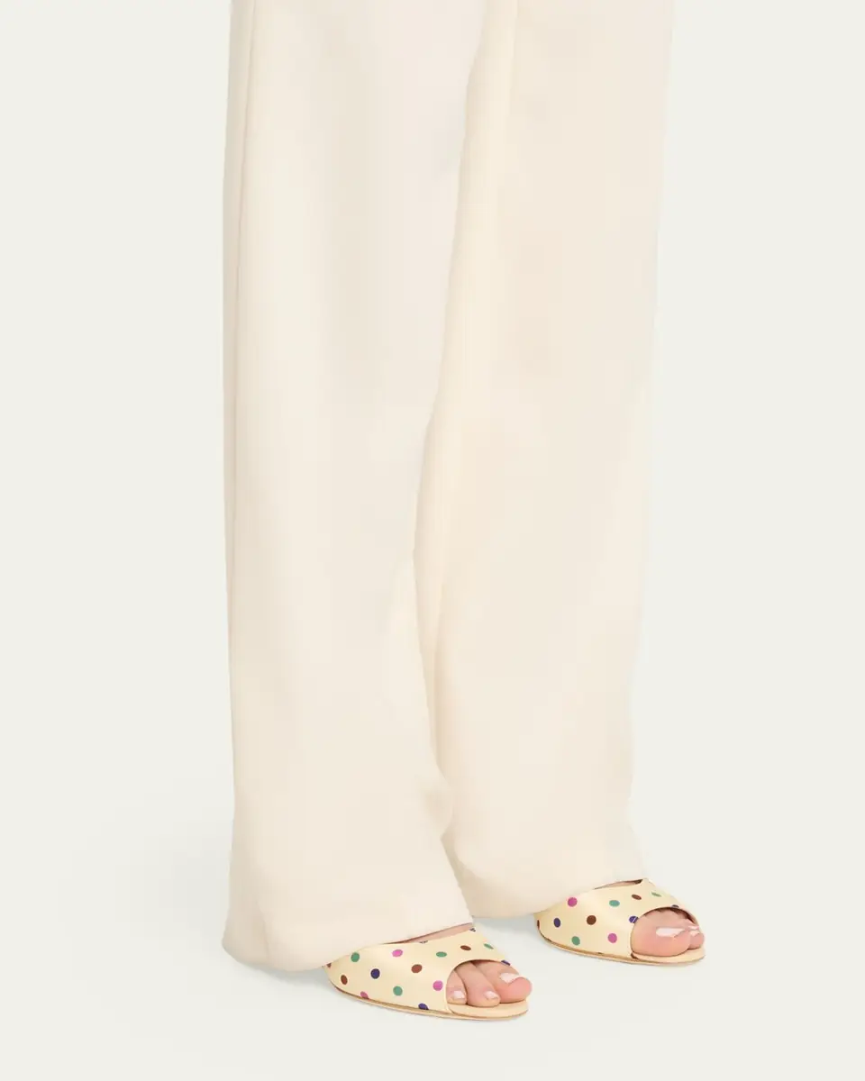 Manolo Blahnik 50mm Jadaron Polka-Dot Twill Mules | Thumbnail 2 Manolo Blahnik 50mm Jadaron Polka-Dot Twill Mules | Thumbnail 2