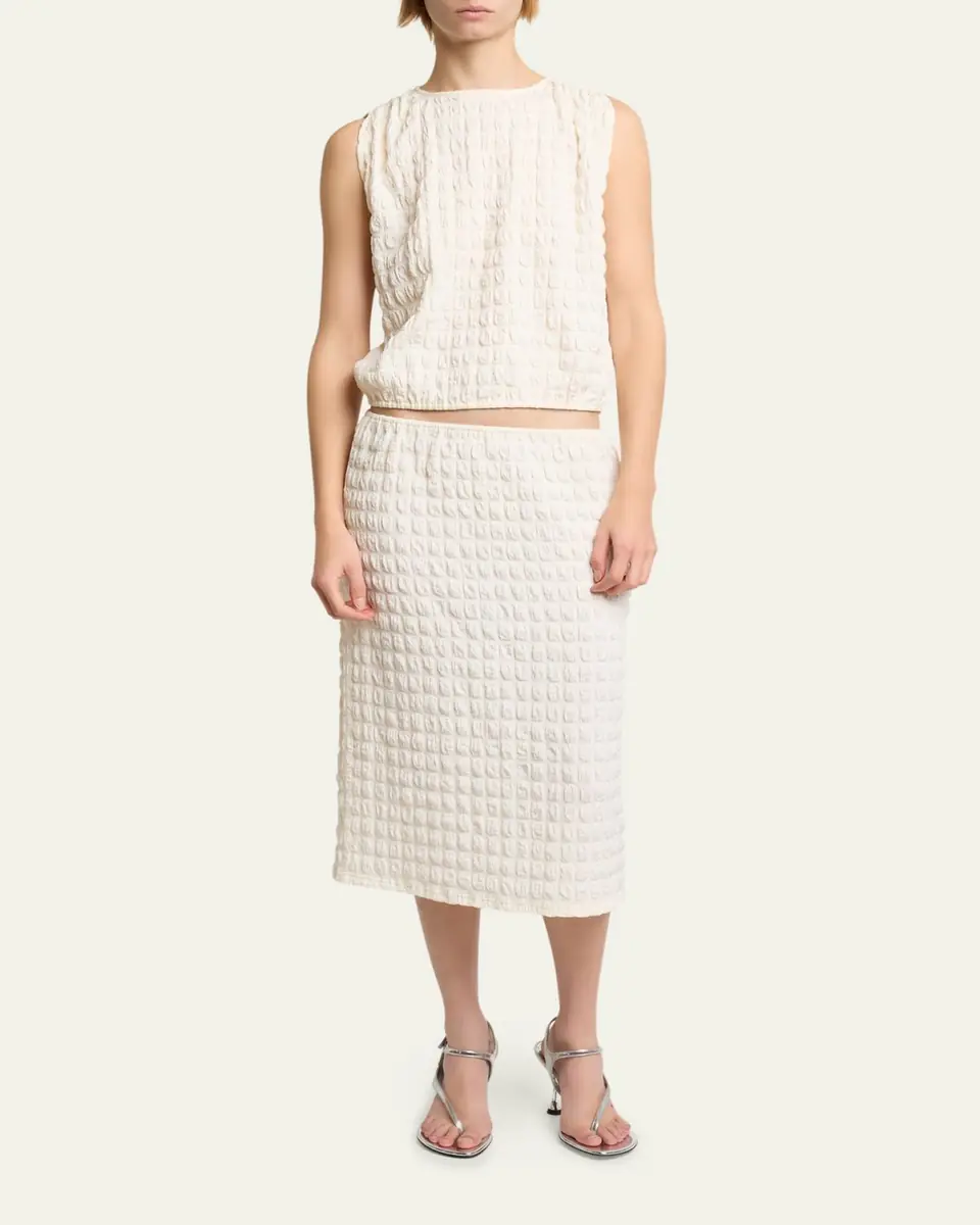Proenza Schouler White Label Bradley Textured Crewneck Top | Thumbnail 2 Proenza Schouler White Label Bradley Textured Crewneck Top | Thumbnail 2