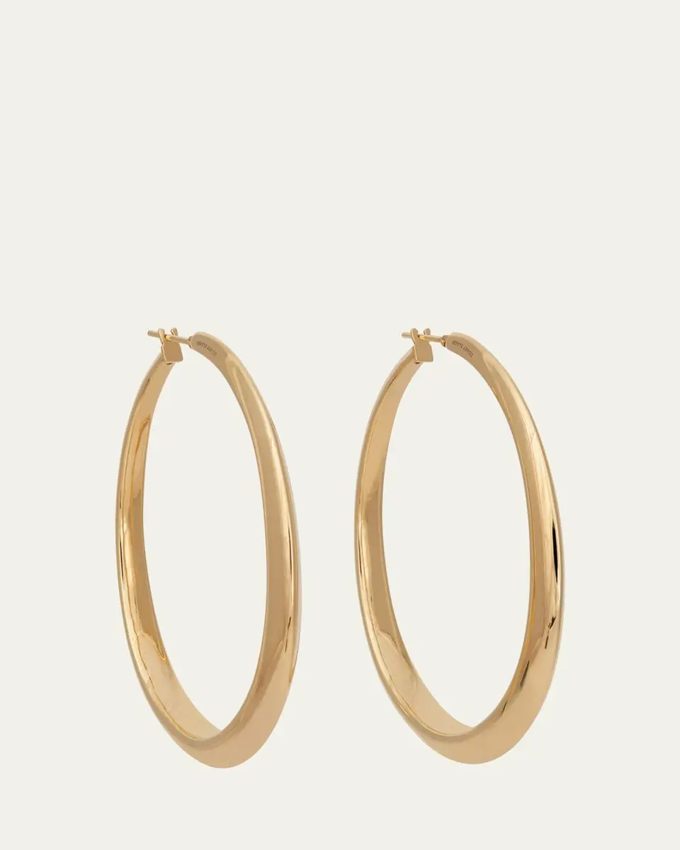 SIDNEY GARBER 18K Yellow Gold Oval Hoop Earrings | Thumbnail 2 SIDNEY GARBER 18K Yellow Gold Oval Hoop Earrings | Thumbnail 2