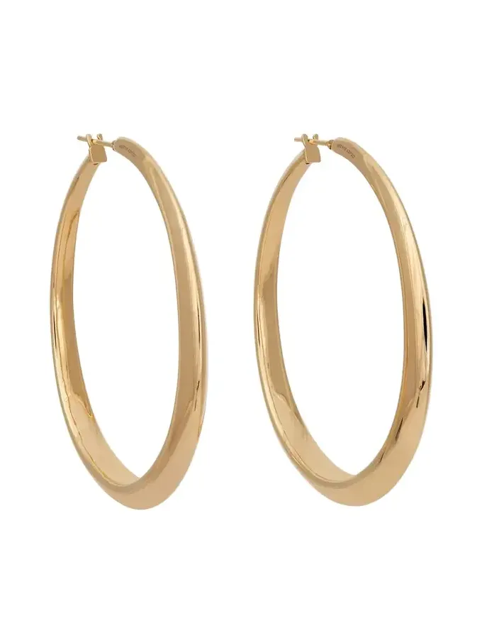 18K Yellow Gold Oval Hoop Earrings 18K Yellow Gold Oval Hoop Earrings