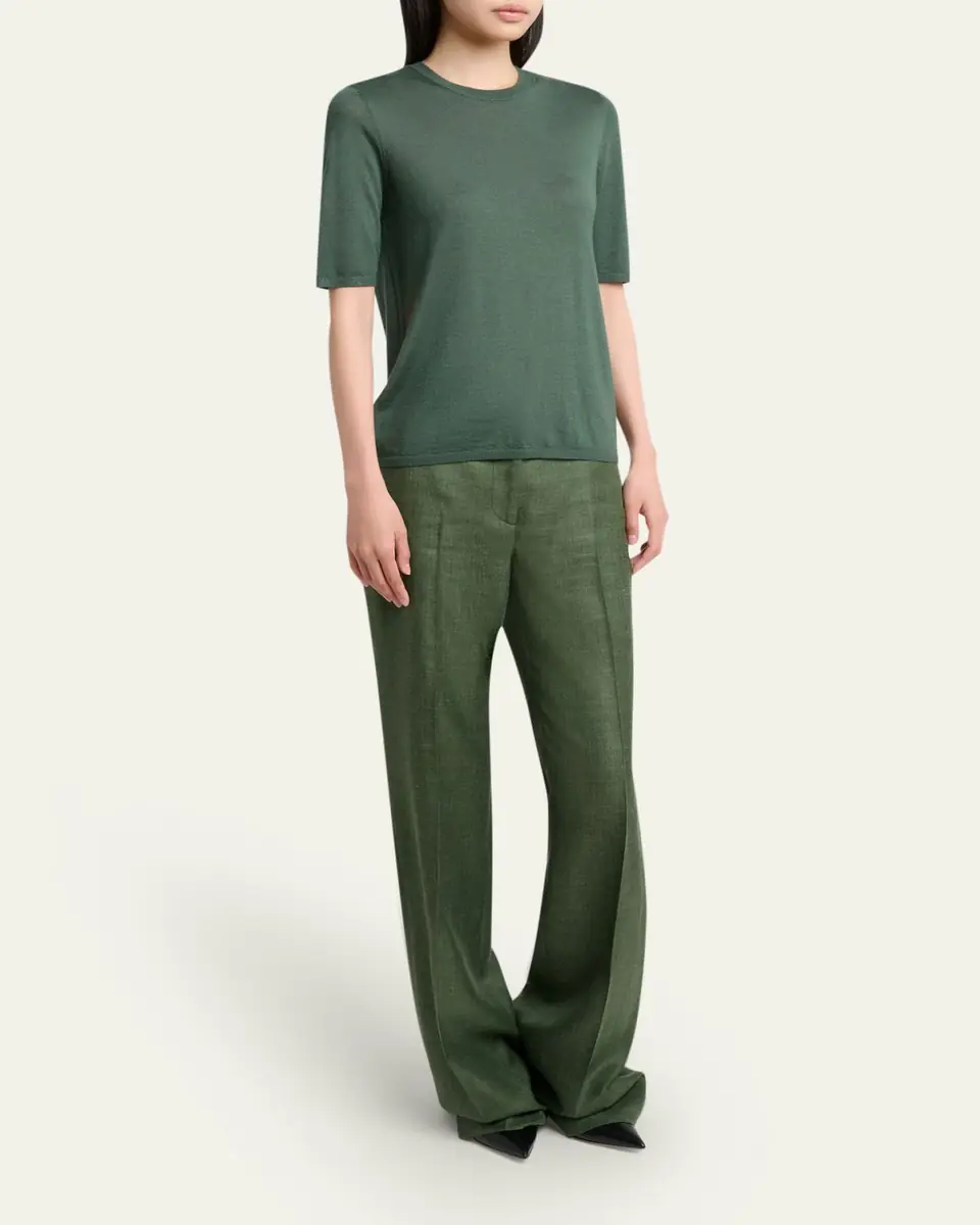 Gabriela Hearst Chryse Cashmere-Silk Short-Sleeve Sweater | Thumbnail 2 Gabriela Hearst Chryse Cashmere-Silk Short-Sleeve Sweater | Thumbnail 2