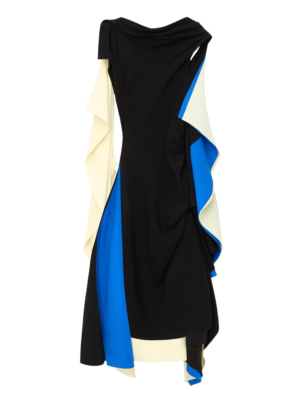 Asymmetric Colorblock Draped High-Low Dress Asymmetric Colorblock Draped High-Low Dress