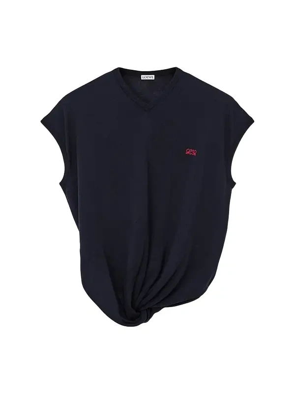 Draped V-Neck Sweater Vest