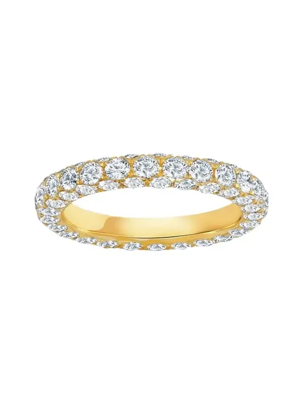 18K Yellow Gold Diamond 3 Sided Ring