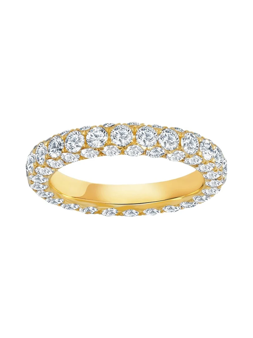 18K Yellow Gold Diamond 3 Sided Ring