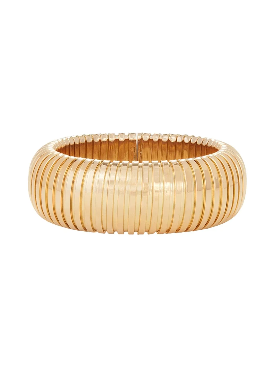 18K Yellow Gold Domed Cuff Bracelet