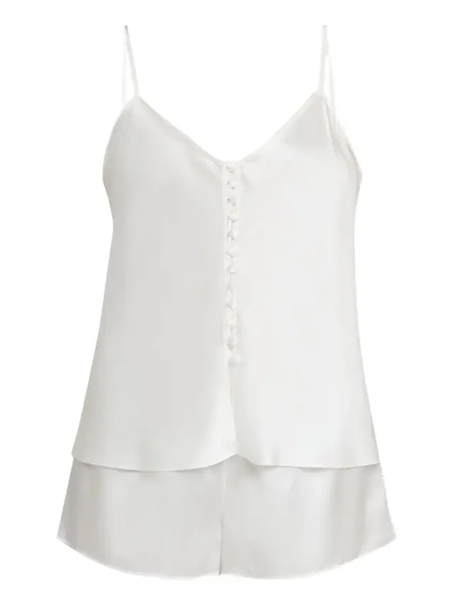 Etta Bias-Cut Silk Satin Camisole Pajama Set Etta Bias-Cut Silk Satin Camisole Pajama Set