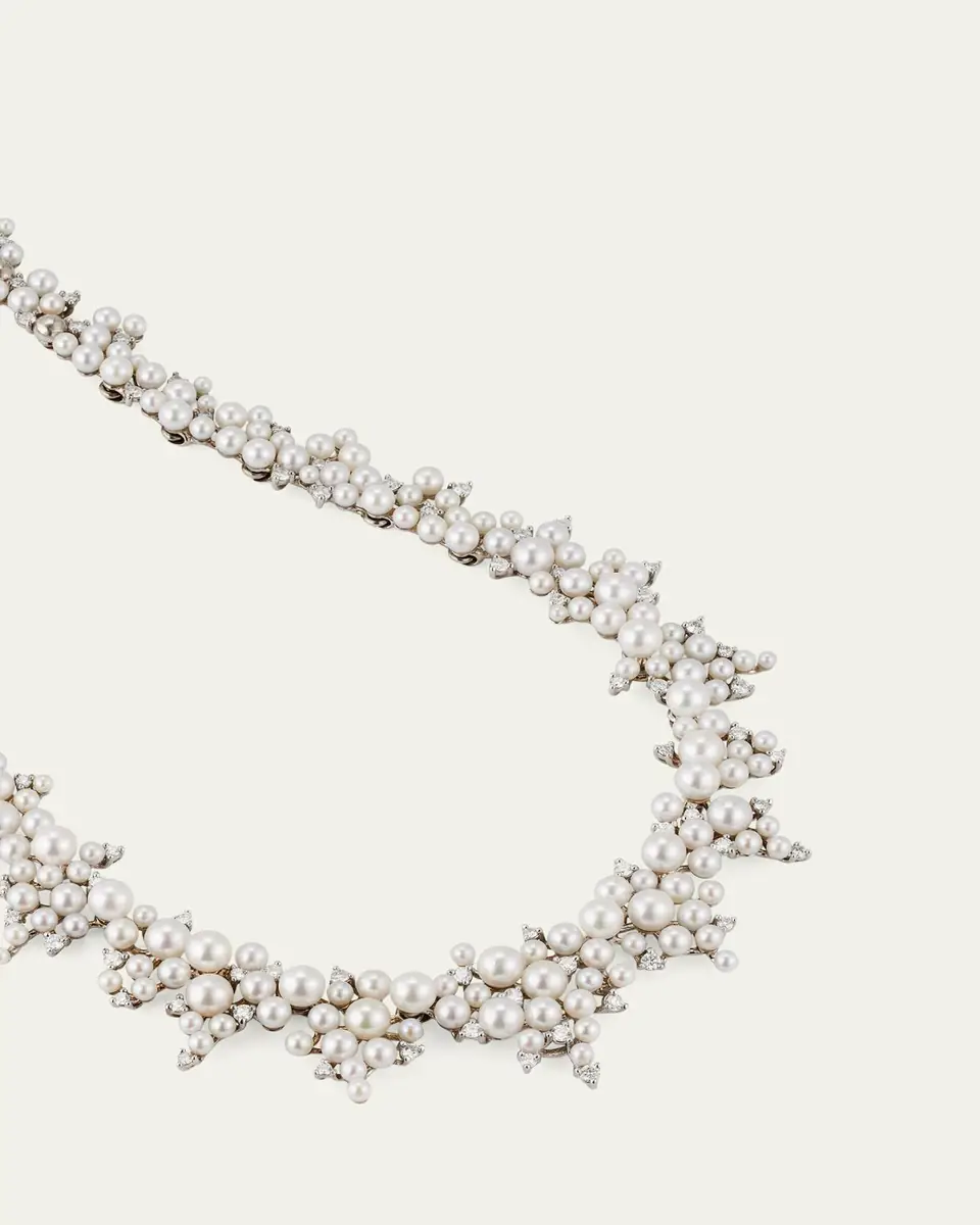 Paul Morelli Lagrange 18k White Gold Pearl and Diamond Necklace | Thumbnail 3
