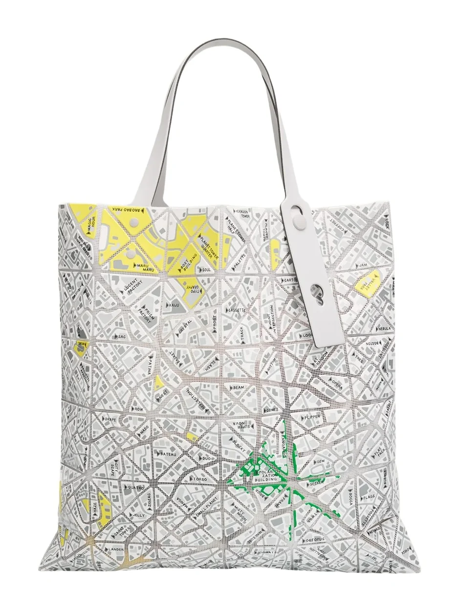 Bao Bao Issey Miyake Geometric Printed Map Tote Bag