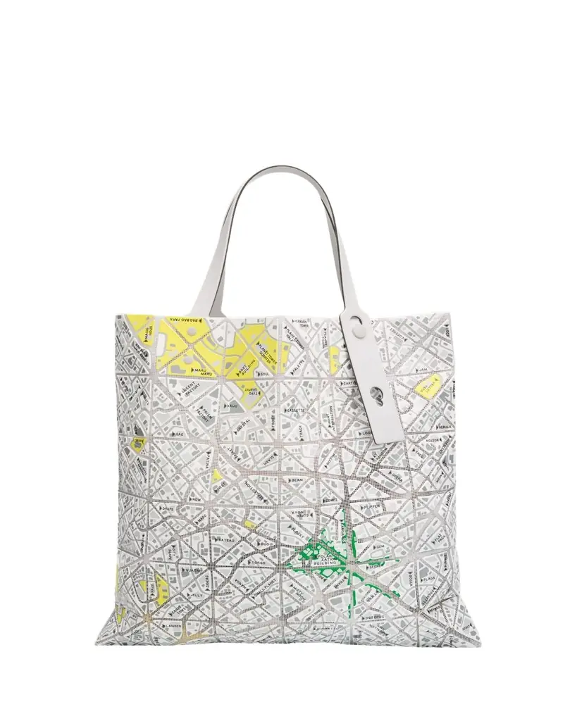 Bao Bao Issey Miyake Geometric Printed Map Tote Bag | Image 1 Bao Bao Issey Miyake Geometric Printed Map Tote Bag | Image 1
