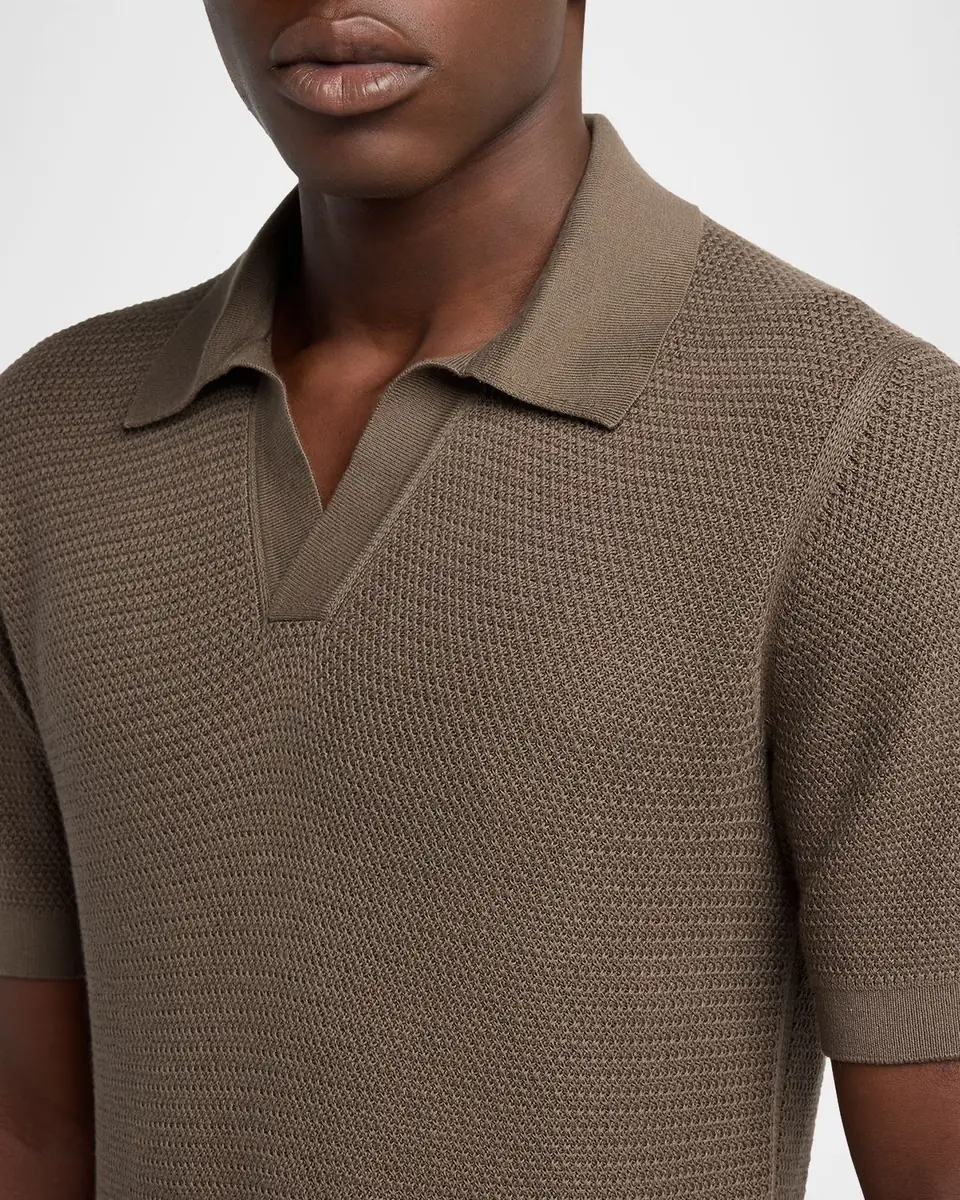 Zegna Men's Premium Cotton Knit Johnny Collar Polo Sweater | Thumbnail 8 Zegna Men's Premium Cotton Knit Johnny Collar Polo Sweater | Thumbnail 8