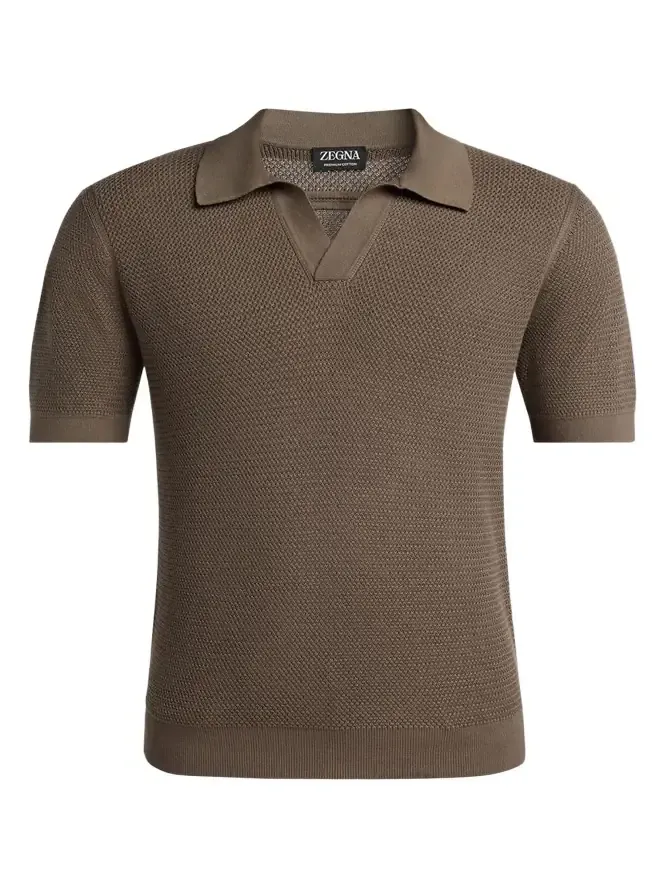 Men's Premium Cotton Knit Johnny Collar Polo Sweater