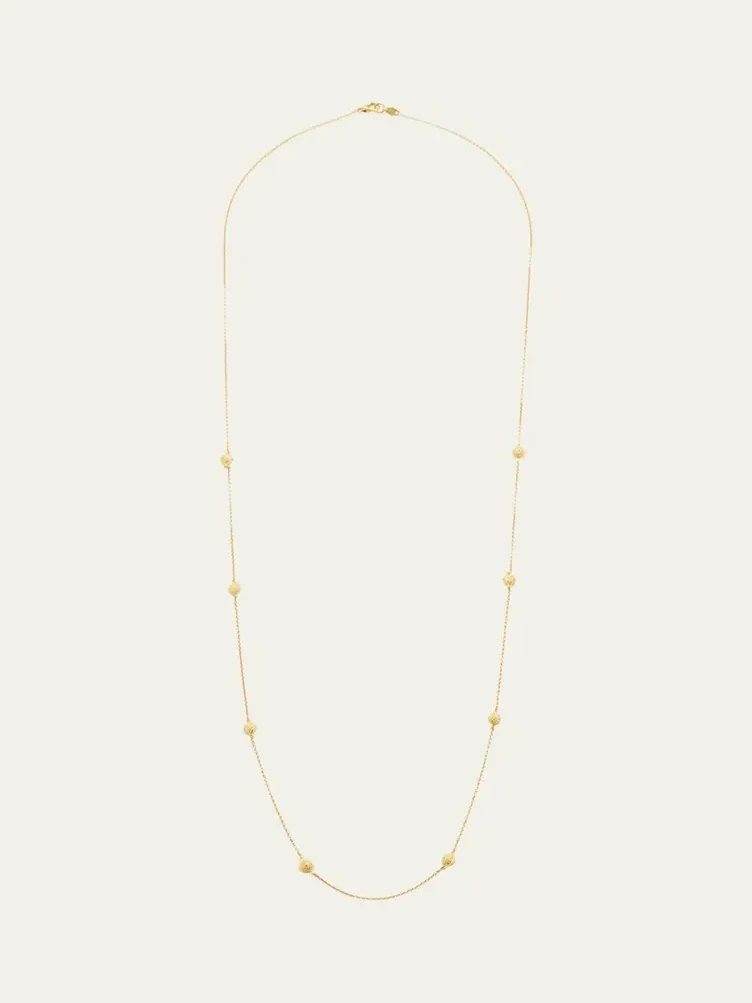 18k Gold Jingle Meditation Bell Necklace, 36"L 18k Gold Jingle Meditation Bell Necklace, 36"L