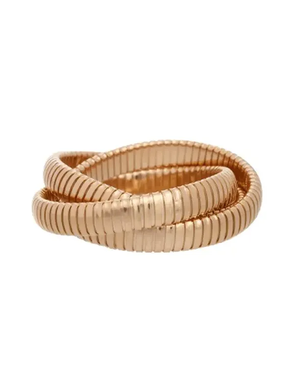 18K Yellow Gold 3 Band 12mm Rolling Bracelet