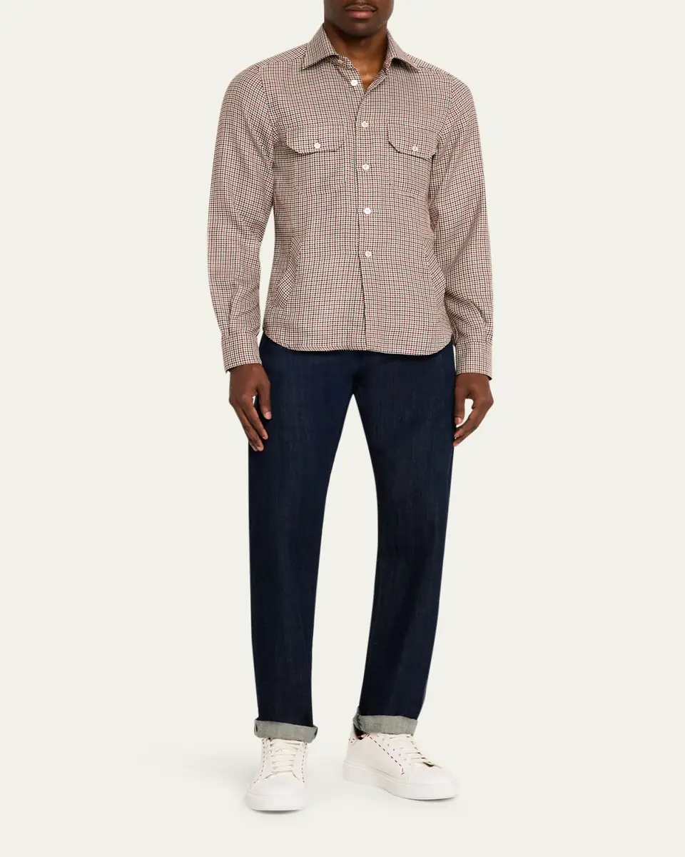 Kiton Men's Cashmere, Silk and Linen Flap-Pocket Overshirt | Thumbnail 2 Kiton Men's Cashmere, Silk and Linen Flap-Pocket Overshirt | Thumbnail 2