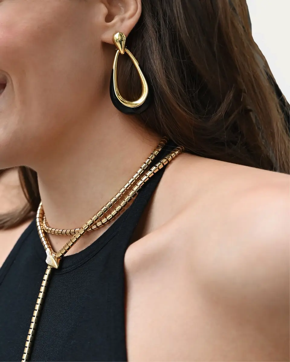 SIDNEY GARBER 18K Yellow Gold Black Enamel Door Knocker Earrings | Thumbnail 2 SIDNEY GARBER 18K Yellow Gold Black Enamel Door Knocker Earrings | Thumbnail 2
