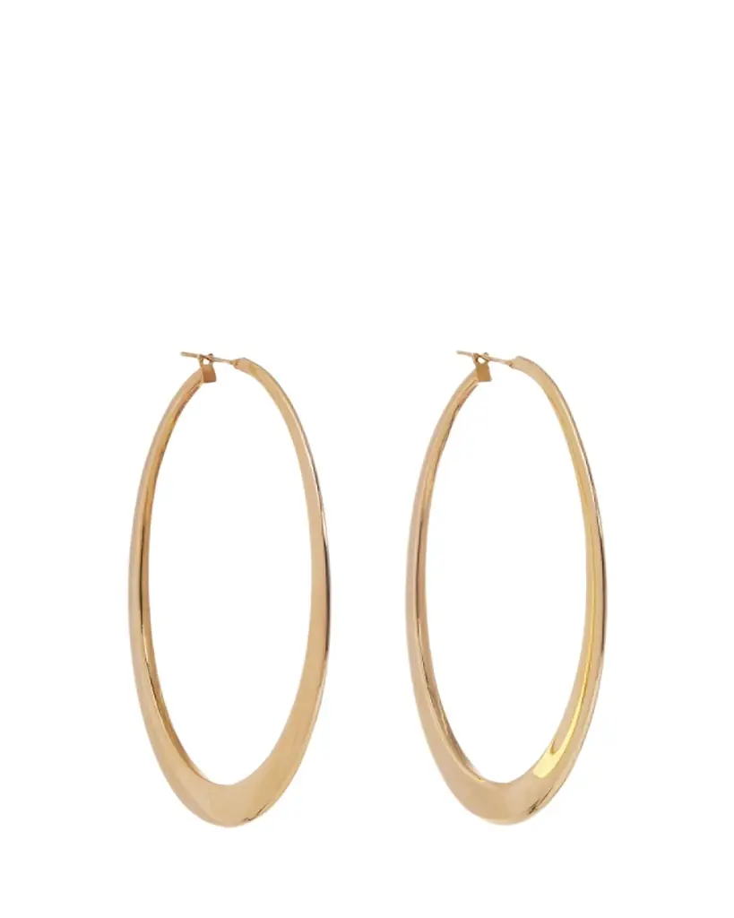 SIDNEY GARBER 18K Yellow Gold Oversized Oval Crescent Hoop Earrings | Image 1 SIDNEY GARBER 18K Yellow Gold Oversized Oval Crescent Hoop Earrings | Image 1