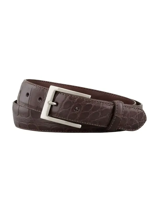 Matte Alligator Belt with Interchangeable Buckles Matte Alligator Belt with Interchangeable Buckles