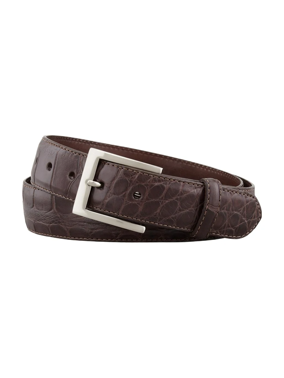W. Kleinberg Matte Alligator Belt with Interchangeable Buckles