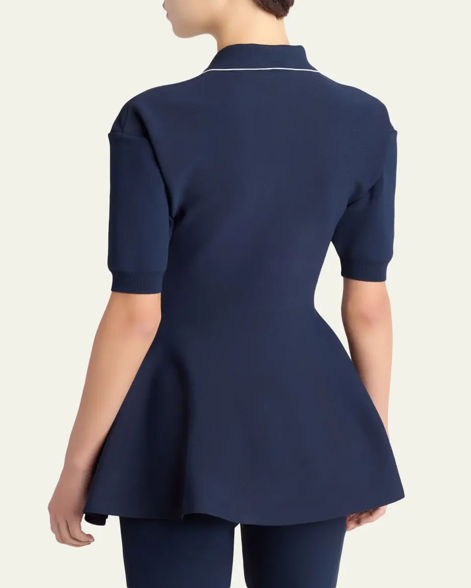 Stella McCartney Compact Knit Peplum Polo Shirt | Thumbnail 3 Stella McCartney Compact Knit Peplum Polo Shirt | Thumbnail 3