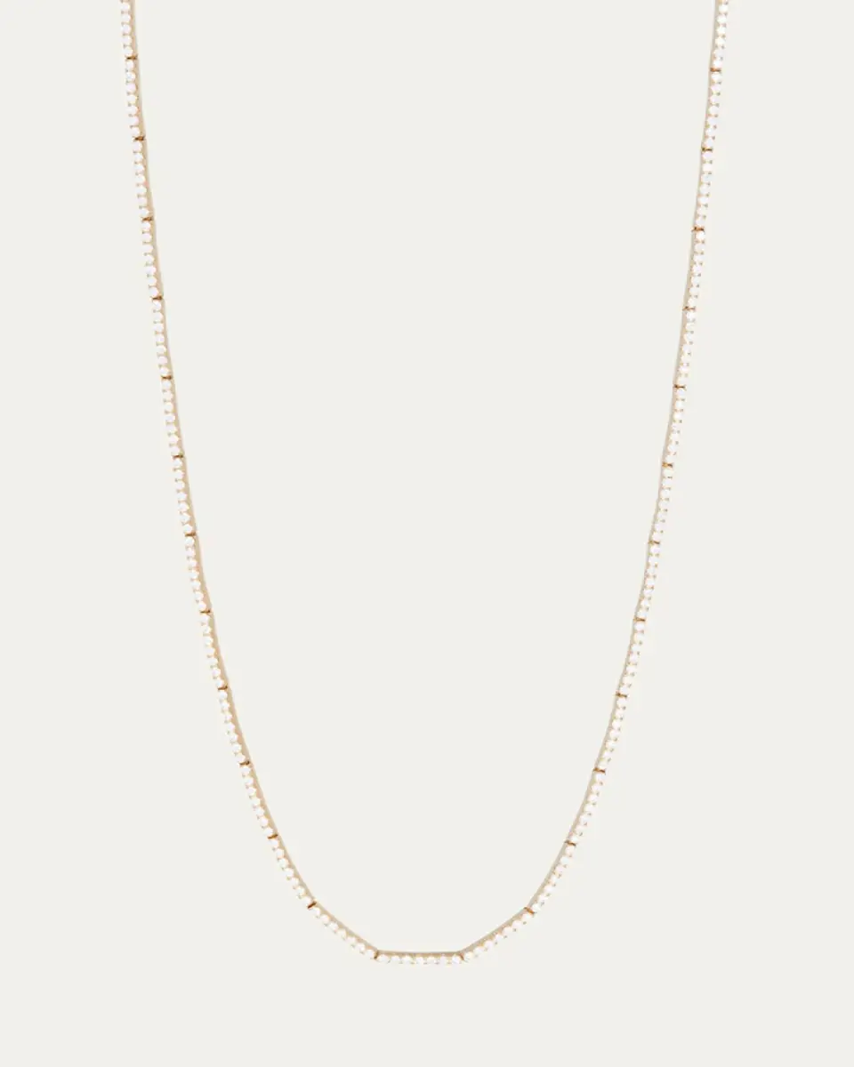 SIDNEY GARBER 18K Yellow Gold Full Diamond Thin Lyra Necklace, 15"L | Thumbnail 3 SIDNEY GARBER 18K Yellow Gold Full Diamond Thin Lyra Necklace, 15"L | Thumbnail 3