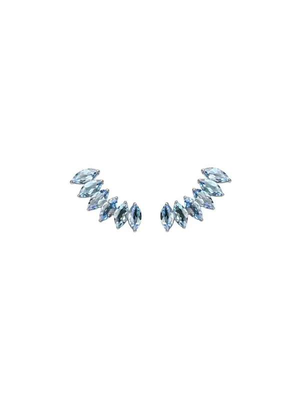 1.56ct Aquamarine 18K Gold Marquis Climber Earrings 1.56ct Aquamarine 18K Gold Marquis Climber Earrings