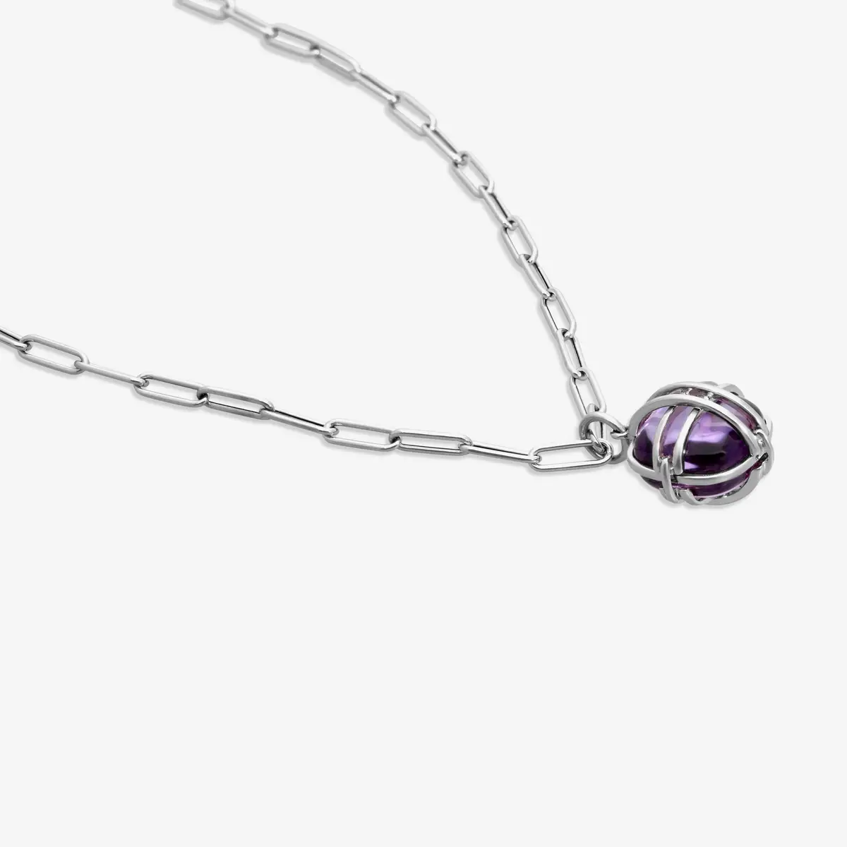 GOSHWARA Goshwara Freedom 18K White Gold Amethyst Cage Pendant by The Solist | Thumbnail 3