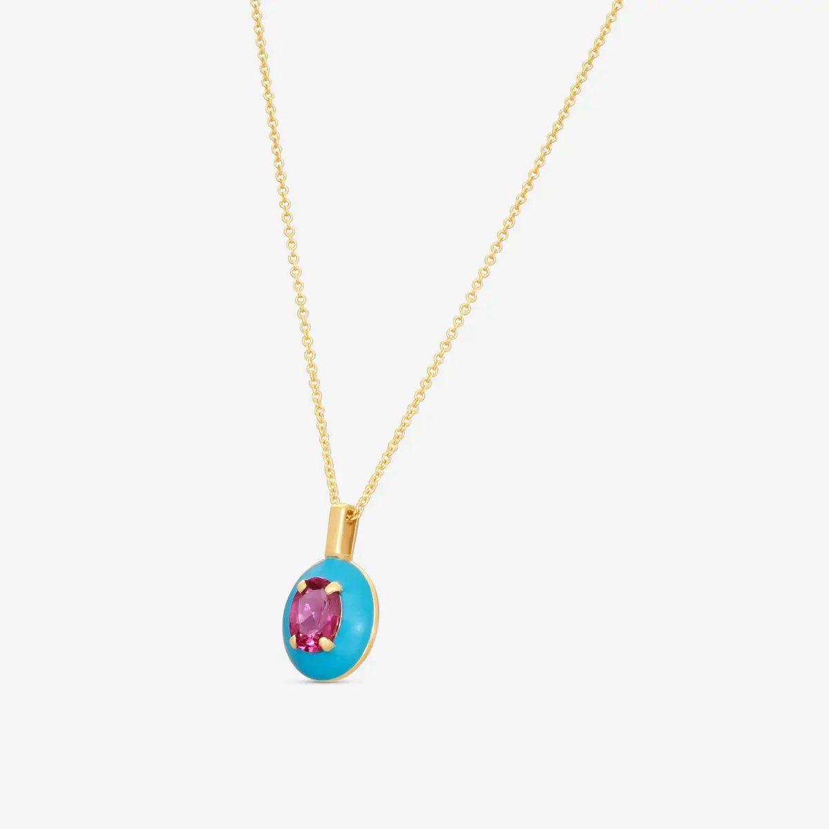 GOSHWARA Goshwara Queen 18K Yellow Gold Oval Rubellite Enamel Pendant by The Solist | Thumbnail 2 GOSHWARA Goshwara Queen 18K Yellow Gold Oval Rubellite Enamel Pendant by The Solist | Thumbnail 2