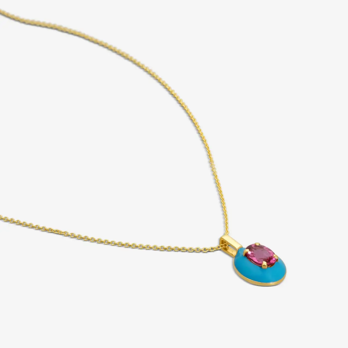 GOSHWARA Goshwara Queen 18K Yellow Gold Oval Rubellite Enamel Pendant by The Solist | Thumbnail 3 GOSHWARA Goshwara Queen 18K Yellow Gold Oval Rubellite Enamel Pendant by The Solist | Thumbnail 3
