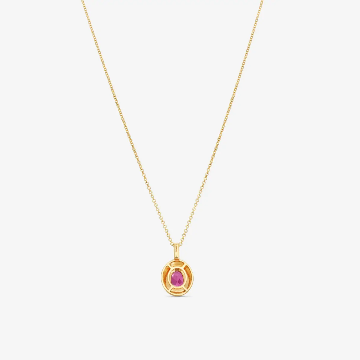 GOSHWARA Goshwara Queen 18K Yellow Gold Oval Rubellite Enamel Pendant by The Solist | Thumbnail 4 GOSHWARA Goshwara Queen 18K Yellow Gold Oval Rubellite Enamel Pendant by The Solist | Thumbnail 4