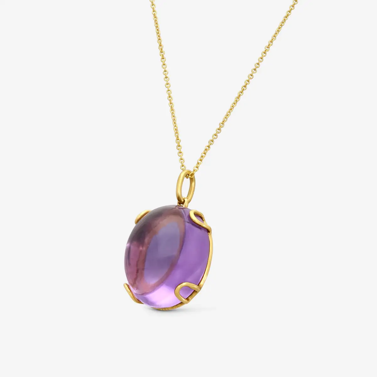 GOSHWARA Goshwara Rock-N-Roll 18K Yellow Gold Amethyst Oval Cabochon Pendant by The Solist | Thumbnail 2 GOSHWARA Goshwara Rock-N-Roll 18K Yellow Gold Amethyst Oval Cabochon Pendant by The Solist | Thumbnail 2